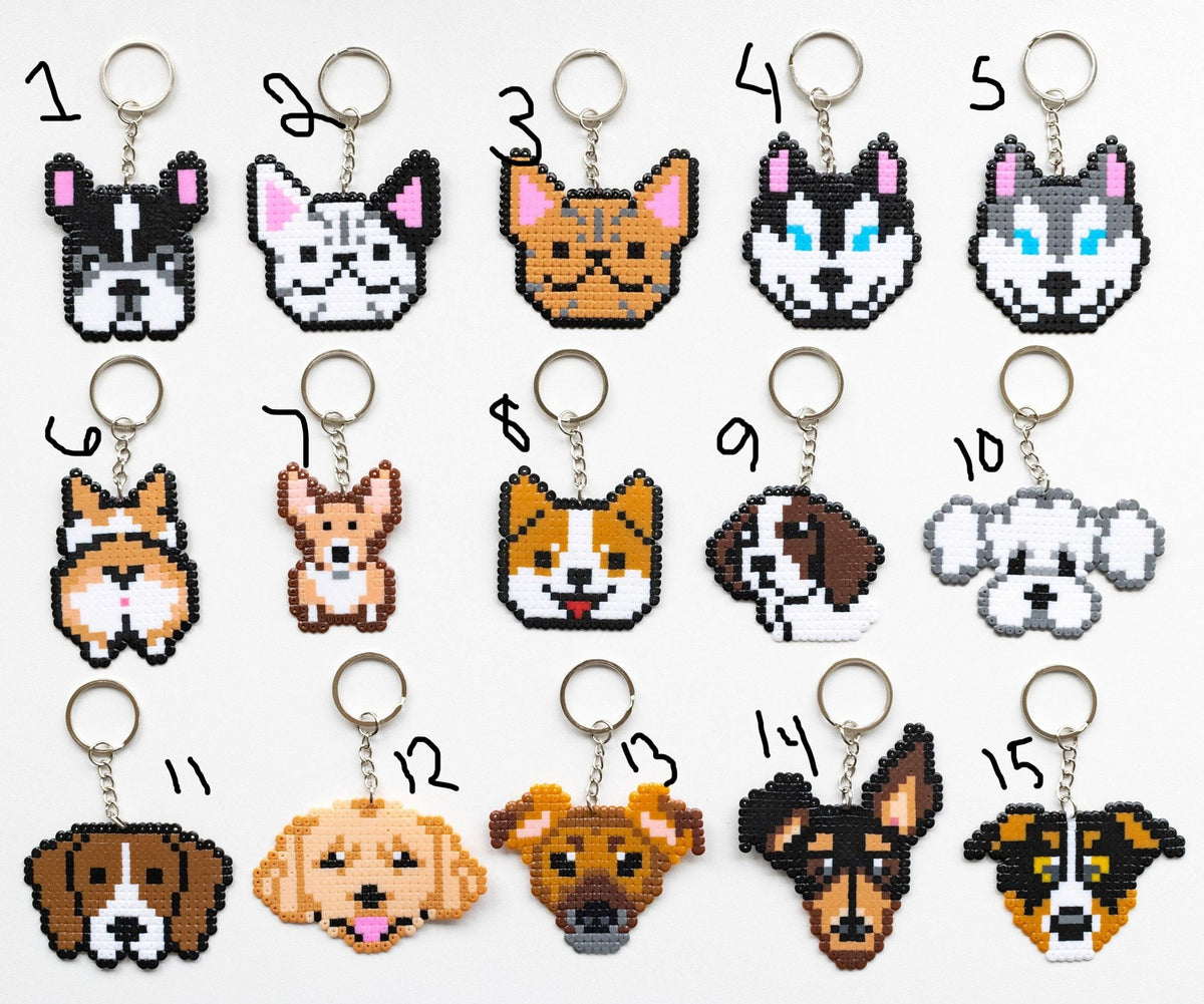 Dog Perler Bead Charms - Main Image