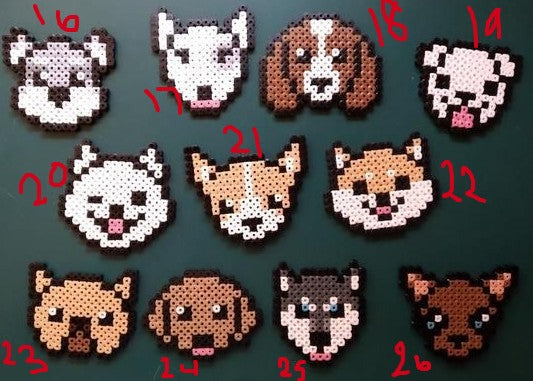 Cross Stitch Hama Beads Dog Designs Keychain Hama Bead Designs